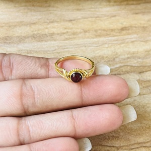 Trendy High Demand Garnet <b>Ring</b> Twisted Pattern Brass <b>Ring</b> 18k Gold Plated <b>Statement</b> <b>Ring</b> Modern Design Wholesale <b>Ring</b> For Women - Product Image 2
