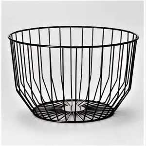 Cesta de Almacenamiento Ovalada Baja de Alambre Metálico Negro para Frutas, Bandeja de Exhibición de Frutas para Encimera de Cocina, Organizador de Pan para Mesa - Product Image 2