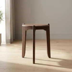 Table basse ronde en bois moderne, design minimaliste, fabrication artisanale, facile à nettoyer, meubles de salon SUNWOODD EXPO pour usage domestique - Product Image 2