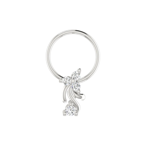 AJRETAIL Bijou de piercing en or 14 carats, design en cascade de fleurs avec diamant naturel de 0,06 ct, pince-nez - Product Image 3