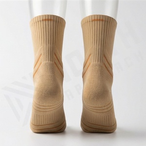 Crew <b>Socks</b> Beige Solid Knitted Breathable <b>Running</b> <b>Socks</b> for Adults Summer Sport Wear - Product Image 2
