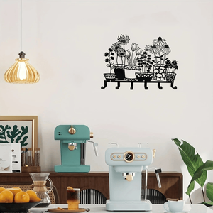 CIFbuy Portachiavi Moderno Minimalista in Legno Nero da Parete con Mensola Flottante Intagliata a Forma di Vaso per Uso Domestico - Servizio di Raccolta Disponibile - Product Image 1