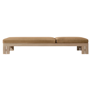 Chaise longue minimaliste moderne en teck massif, cadre ouvert, dossier réglable, pour extérieur, piscine, hôtel, villa, mobilier de resort - Product Image 4
