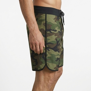 Shorts de bain décontractés pour hommes à imprimé camouflage, séchage rapide, avec cordon de serrage à la taille - Product Image 3