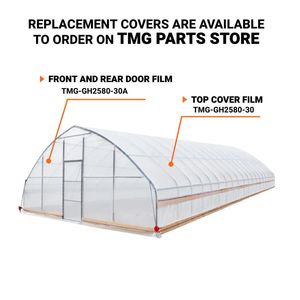 25FT X 80FT <b>Greenhouse</b> for Grow Tent 6 Mil Clear EVA <b>Plastic</b> Film Cold Frame Hand Crank Roll Sides Peak Ceiling Roof Mylar Cover - Product Image 5
