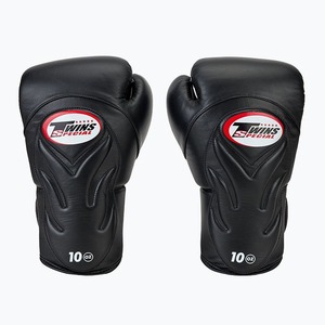 Gants de boxe noirs de qualité exceptionnelle pour le kickboxing, gants de boxe Twins personnalisés en cuir de vachette, équipement de boxe Twins, gants d'entraînement professionnels - Product Image 1