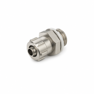 Raccord de tuyau coudé en acier inoxydable, filetage mâle, usiné CNC, connecteur de tuyauterie industrielle, brochage, perçage, surface polie - Product Image 2