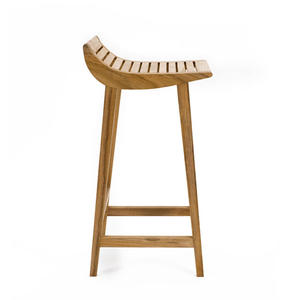 Taburete de Bar Moderno de Madera de Teca Sólida con Diseño Minimalista, Resistente al Agua y Duradero para Uso Comercial en Hoteles, Comedores y Salas de Estar - Product Image 4