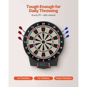 Tavolo da Freccette Elettronico da 15,5 Pollici con 43 Giochi e Oltre 320 Variazioni per 8 Giocatori, Bersaglio Sportivo con 6 Alette e Aste per Freccette - Product Image 5