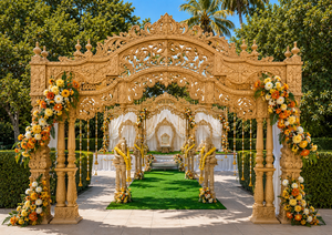 Gujarati Wedding Wooden Mayur Mandap Maharani Mandap for Grand Hindu Marriage High-End Maharani Mandap for Luxury Wedding - Product Image 3
