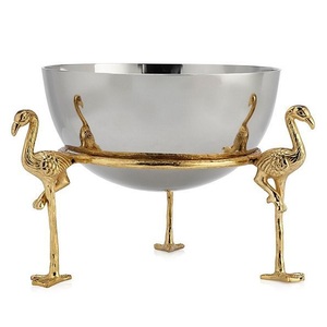 Ensemble de bols de service en métal à trois compartiments, design branche dorée, style moderne poli, pour servir les aliments, fait main - Product Image 4