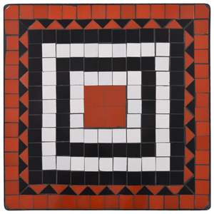 Petite table d'extérieur en céramique blanche terracotta et fer thermolaqué - Product Image 5