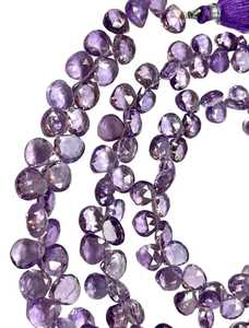 Cuentas facetadas de amatista natural en forma de corazón, gema morada para la fabricación de joyas, proveedor mayorista, venta al por mayor, comercio internacional B2B! - Product Image 1