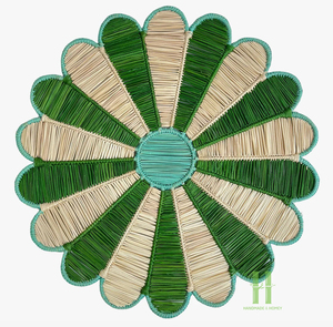 Eco-friendly Handmade Cotton Paper Woven Placemat Round Natural Straw <b>Table</b> <b>Mat</b> Decorative Wall Hanging Basket for Home Decor - Product Image 1