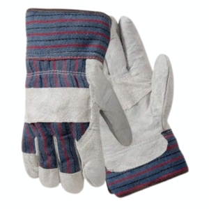 Gants de travail industriels robustes en cuir de vachette pleine fleur avec doublure en coton pour la protection des mains des riggers - Product Image 1