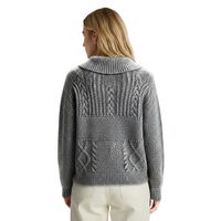 Cardigan en tricot gris pour femme, boutonné sur le devant, à manches longues, tricot torsadé, confortable et chaud, style décontracté, haut de mode, fabricant sur mesure en gros