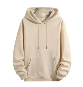 Sweat-shirts à capuche pour homme de haute qualité pour l'hiver, 100% coton, doublure en polaire épaisse, couleur unie, manches longues - Product Image 1