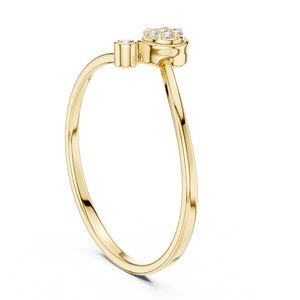 Anillo de Oro Sólido de 14k con Diamantes de Corte Brillante Redondo para Mujer, Anillo de Compromiso Clásico de Diseño Minimalista para Regalo - Product Image 4