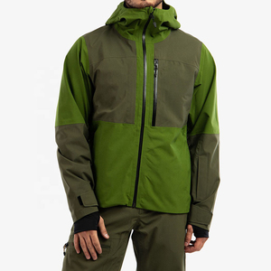 Veste de ski réversible imperméable écologique à capuche pour homme, vêtements d'extérieur sportifs d'hiver, en toile verte et polyester - Product Image 1