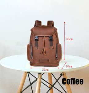 Padded Laptop Leather <b>Backpack</b> <b>Waterproof</b> Anti-Theft Vintage Rucksack Genuine Leather Travel Gear LBP-0326 - Product Image 2