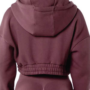 เสื้อฮู้ดสตรีทแวร์แฟชั่นสำหรับผู้หญิง ผลิตจากผ้าฝ้ายยั่งยืน 100% ระบายอากาศได้ดี มีฮู้ด ปักโลโก้ด้านหน้า สีทูโทน เหมาะสำหรับฤดูหนาว - Product Image 4