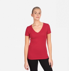 Camiseta de Algodón Suave a la Moda para Mujer, Cuello en V, Venta al por Mayor, Fabricante y Proveedor de Ropa OEM, Top de Yoga - Product Image 4