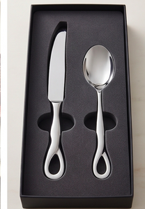 Ensemble de couteaux et cuillères minimalistes en acier inoxydable, finition miroir haute brillance, compatible lave-vaisselle, couverts de mariage - Product Image 6