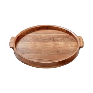 Bandeja decorativa de madera de acacia de lujo para sala de estar, dormitorio y cocina, plato de madera de alta calidad para servir, elegante bandeja para el hogar - Product Image 1