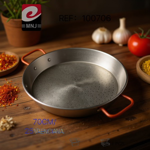 Poêle à paella valencienne en argent de 70 cm, pot en métal durable pour la cuisson - Product Image 3