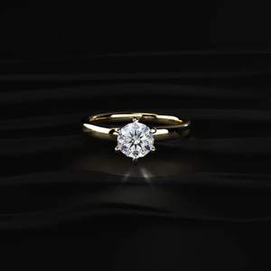 Elegante Anillo de Compromiso Solitario con Diamante Redondo de 1 Quilate, Anillo de Novia Clásico para Mujer, Diseño de Joyería de Lujo para Boda - Product Image 1