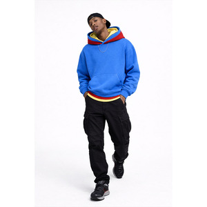 High Quality Unisex Heavy Weight Cotton <b>Three</b> Layers French Terry Blank Solid Plain Pullover Boxy Cropped Hoodies for Men Hoodie - Product Image 3