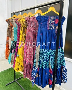 Recycle Silk Flared <b>Long</b> <b>Skirt</b> Comfortable Breathable & Eco friendly Floor Length <b>Skirt</b> For Daily Wear Buy Direct From Supplier - Product Image 3