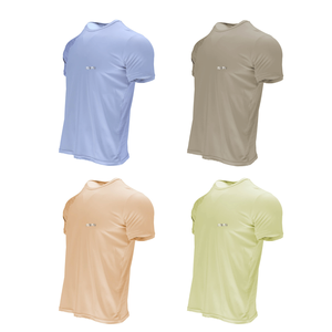 T-shirt de sport à manches raglan pour homme, 100 % polyester, respirant, séchage rapide, impression par transfert thermique, coupe ajustée, col rond - Product Image 3