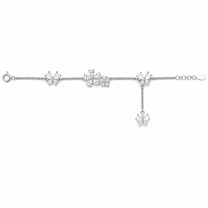 925 Sterling <b>Silver</b> Floral Butterfly <b>Bracelet</b> for Women High Polish Diamond Party Wedding Daily Wear Gift Jewelry - Product Image 5