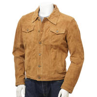 Veste en cuir suédé fabriquée avec de la peau de mouton véritable, col montant, écologique, imperméable, vestes en cuir personnalisées pour hommes