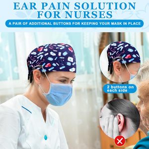 New Design Knitted Cotton Medical Scrub Caps Adjustable Elastic OEM Custom Logo Reusable Unisex Hospital Quick Dry Breathable - Product Image 6