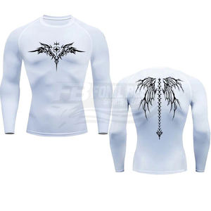 เสื้อยืดออกกำลังกายทรงสลิมฟิต แขนยาว พิมพ์ลายดิจิทัลทันสมัย เป็นมิตรต่อสิ่งแวดล้อม ระบายอากาศได้ดี แห้งเร็ว สำหรับฤดูร้อน รับผลิตแบบ OEM - Product Image 6