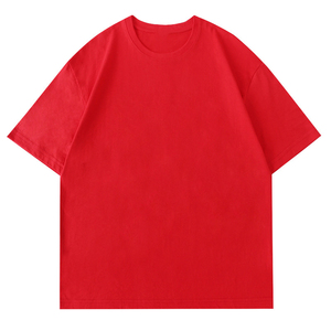 Camiseta deportiva holgada de algodón peinado de 180g, cuello redondo, color sólido, talla grande, con diseño de logotipo personalizado OEM. - Product Image 6