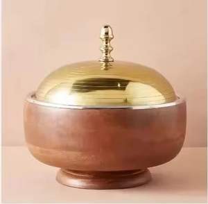 Recipiente de Acero Inoxidable Dorado de Lujo con Tapa, Calentador de Comida Decorativo para Buffet, Vajilla para Servir - Product Image 3