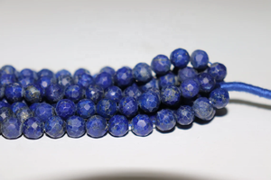Venta al por mayor 6-7mm lapislázuli facetado forma redonda cuentas 16 pulgadas bolas de piedras preciosas naturales para la fabricación de joyas - Product Image 2