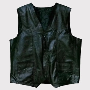 Gilet en cuir noir pour homme, gilet de motard de qualité supérieure, gilet de club de motards, gilet en cuir Hells Angels - Product Image 2