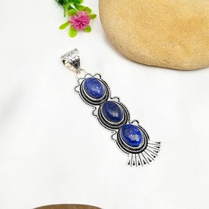 Colgante de Lapislázuli, Aleación de Cobre, Gema, Joyería Hecha a Mano, Alta Calidad, Certificado IGI, Elegante Collar para Boda - Product Image 6