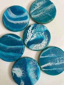 Emerald Vein Decorative <b>Coaster</b> <b>Ceramic</b> Round <b>Coaster</b> Set 350 Mm Wabi Sabi Design Non Slip Mats Pads Kitchen Decor <b>Coaster</b> Set - Product Image 6