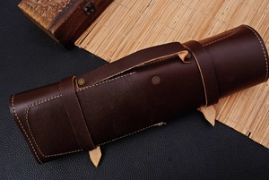 Juego de cuchillos de cocina de Damasco de 5 piezas hechos a mano con mango de madera y funda de cuero, cuchillo de chef, cuchillo de pan, cuchillo utilitario, cuchillo de supervivencia, venta al por mayor - Product Image 2