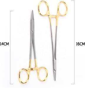 Portaagujas REMEDA Mayo Hegar con inserto de carburo de tungsteno, 15cm y 24cm, juego de instrumentos de acero inoxidable alemán, manual de Dentavex - Product Image 1