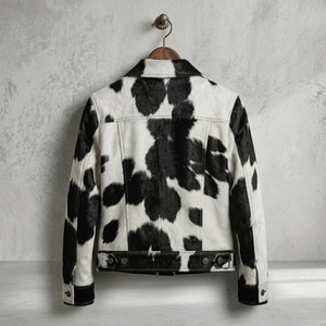 Premium Real Cowhide <b>Leather</b> <b>Jacket</b> Men Western Style Hair On Hide Coat Custom Handmade <b>Winter</b> Fashion Outerwear Direct Factory - Product Image 2