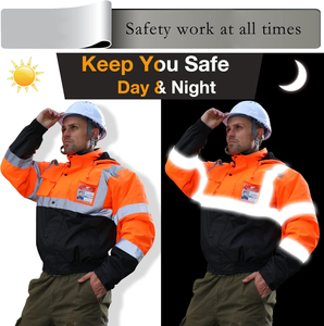 Veste de sécurité hivernale professionnelle haute visibilité réfléchissante – Fabrication haut de gamme en gros - Product Image 2