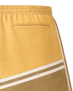 Yellow And Khaki Color Block Mens Drawstring Shorts Zipper Pocket Casual Summer Beach <b>Athletic</b> Quick Dry Comfortable Shorts - Product Image 6
