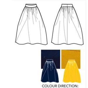 Elegant A-Line <b>Skirt</b> for <b>Women</b> 30% Sale High Quality Rayon Woven Linen Breathable High Waist Casual Style Latest Plain Dyed - Product Image 5