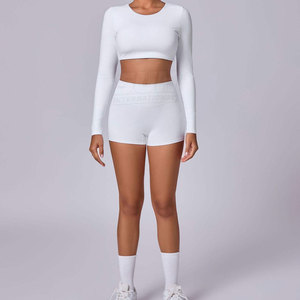 Top de Yoga para Mujer de Primera Calidad, Manga Larga, Ligero, Transpirable, Spandex/Nylon, Logotipo Frontal Personalizable, Precio Económico - Product Image 6